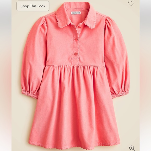J. Crew Other - J.crew Crewcuts Girls' shirt-dress in lightweight corduroy Coral Reef Size:12